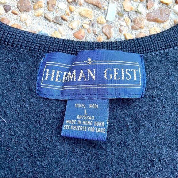 Herman Geist Nordic Wool Fair Isle Pinecone Full Zip Vest Size L - Picture 3 of 6